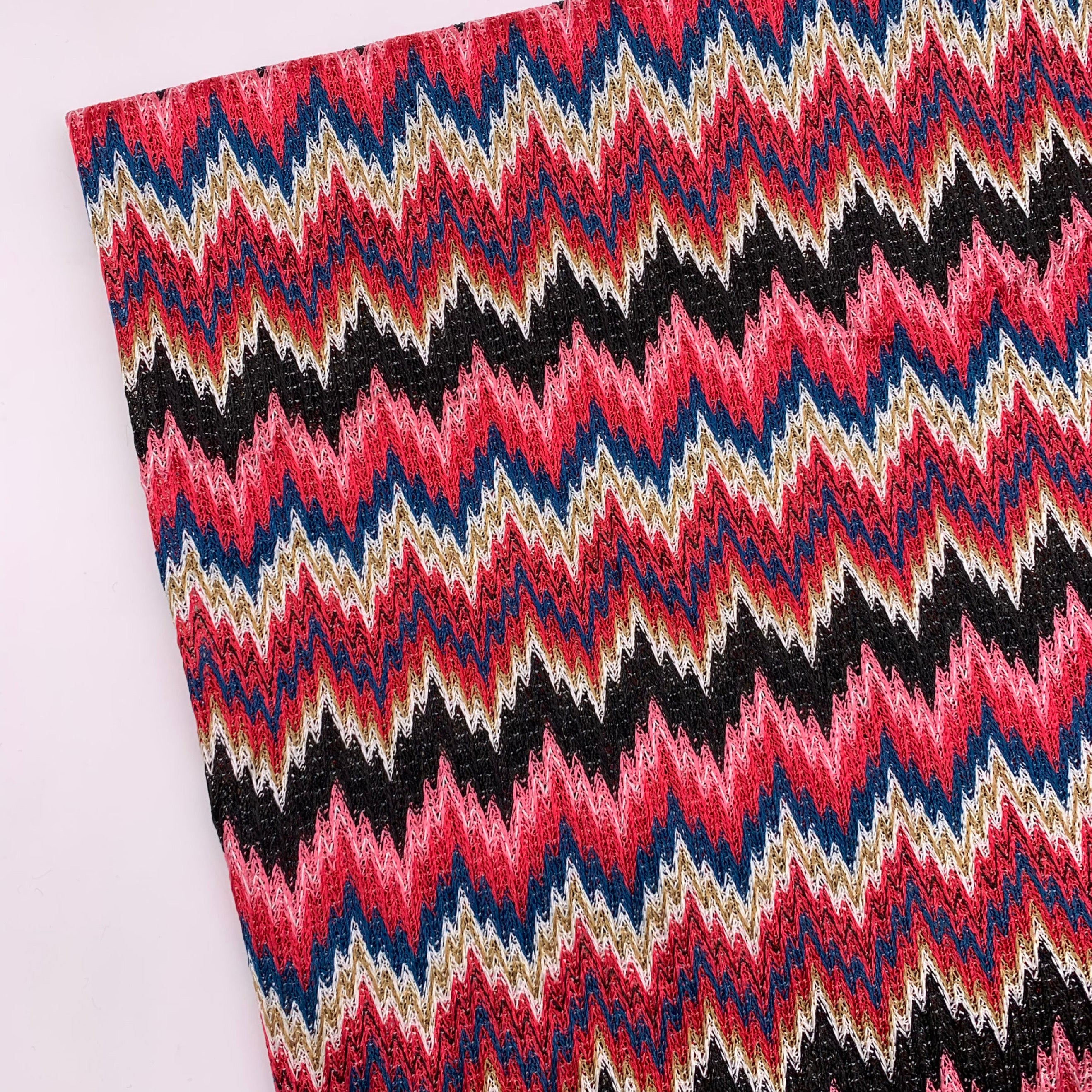 Zigzag Chevron Knit Stretch Fabric Lightweight Material