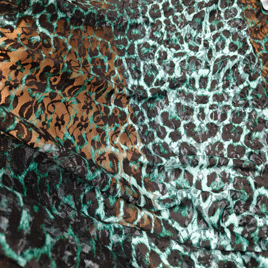 Leopard Print Lace Fabric