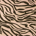 Beige & Black Zebra Animal Print Linen Look Fabric