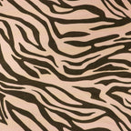 Beige & Black Zebra Animal Print Linen Look Fabric