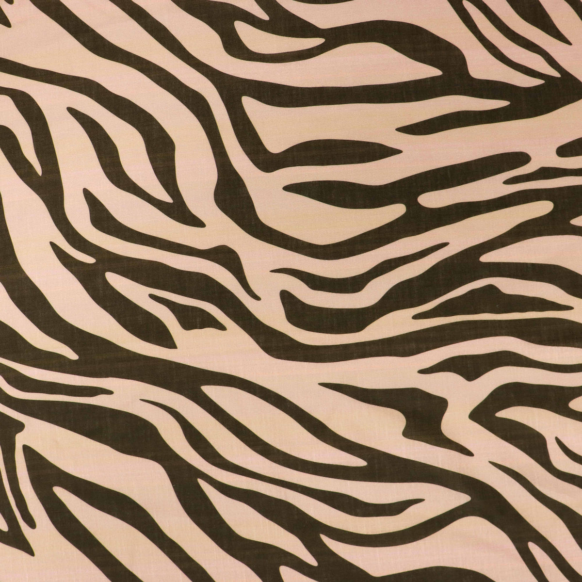 Beige & Black Zebra Animal Print Linen Look Fabric