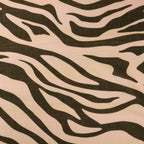 Beige & Black Zebra Animal Print Linen Look Fabric