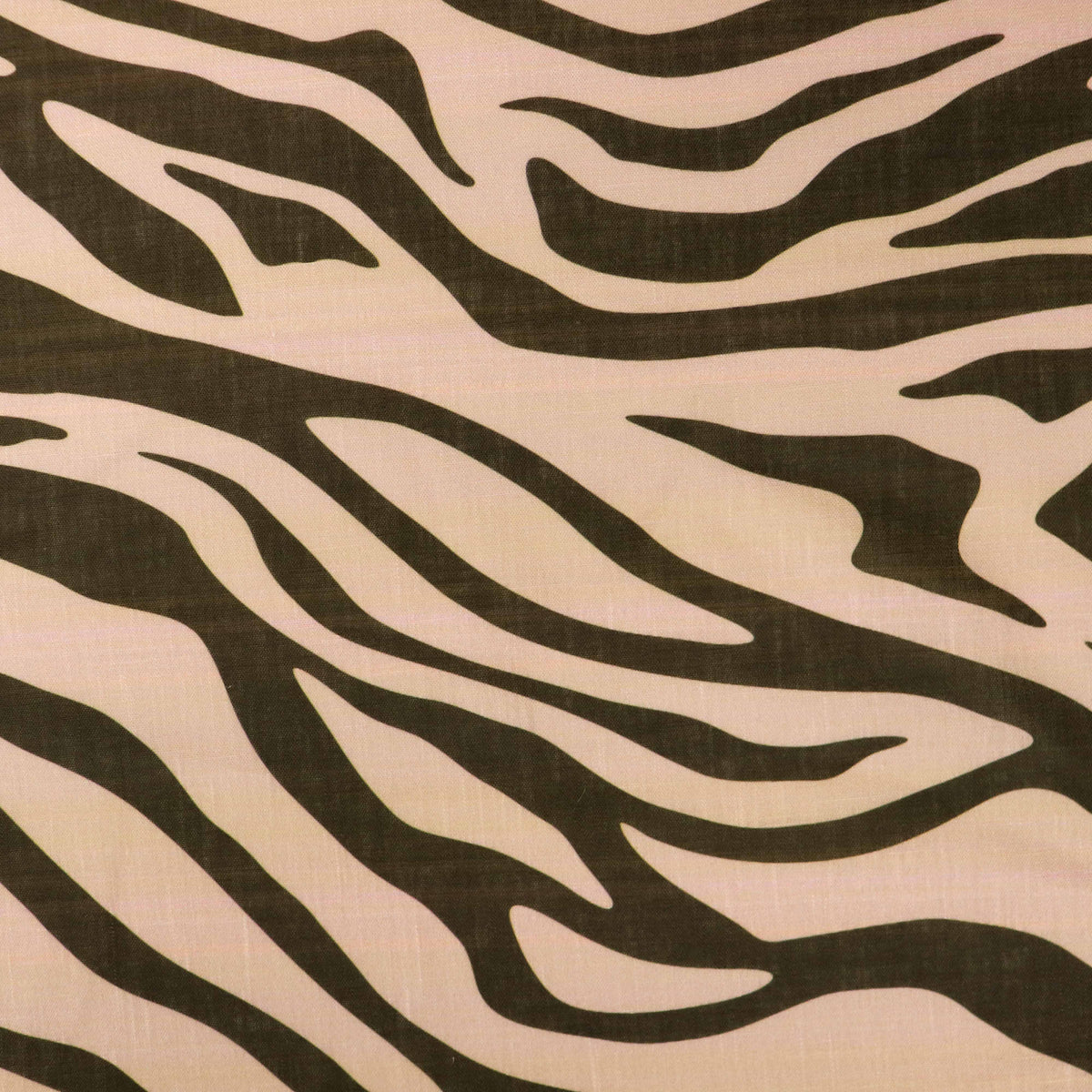 Beige & Black Zebra Animal Print Linen Look Fabric