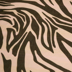 Beige & Black Zebra Animal Print Linen Look Fabric