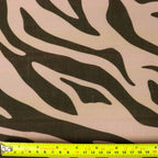Beige & Black Zebra Animal Print Linen Look Fabric