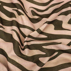 Beige & Black Zebra Animal Print Linen Look Fabric