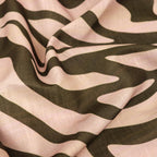 Beige & Black Zebra Animal Print Linen Look Fabric