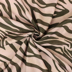 Beige & Black Zebra Animal Print Linen Look Fabric