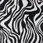 Black & White Zebra Animal Print Linen Look Fabric