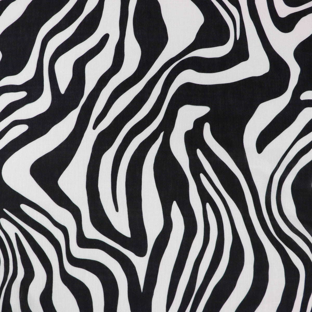 Black & White Zebra Animal Print Linen Look Fabric