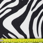 Black & White Zebra Animal Print Linen Look Fabric