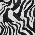 Black & White Zebra Animal Print Linen Look Fabric