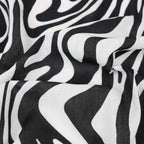Black & White Zebra Animal Print Linen Look Fabric
