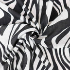 Black & White Zebra Animal Print Linen Look Fabric