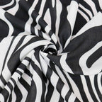 Black & White Zebra Animal Print Linen Look Fabric