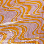 Pink & Orange Geometric Print Stretch Sequin Fabric