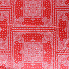 Red Bandana Paisley Print Stretch Satin Dress Fabric