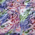 Pastel Multicolour Leopard Print Stretch Sequin Fabric