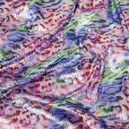 Pastel Multicolour Leopard Print Stretch Sequin Fabric
