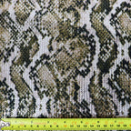 Natural Snakeskin Print Stretch Sequin Fabric