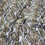 Natural Snakeskin Print Stretch Sequin Fabric