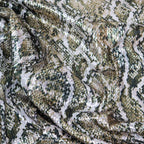 Natural Snakeskin Print Stretch Sequin Fabric