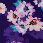 Purple Pink Floral Crepe Dress Fabric