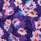 Purple Pink Floral Crepe Dress Fabric