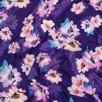 Purple Pink Floral Crepe Dress Fabric