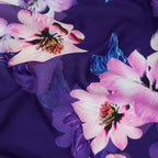 Purple Pink Floral Crepe Dress Fabric