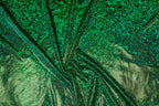 Green Snake Scale Fabric Metallic Foil All Way Stretch