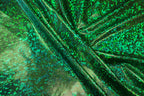 Green Snake Scale Fabric Metallic Foil All Way Stretch