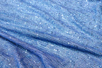 Blue Sequin Lurex Fabric with Shimmer Finish