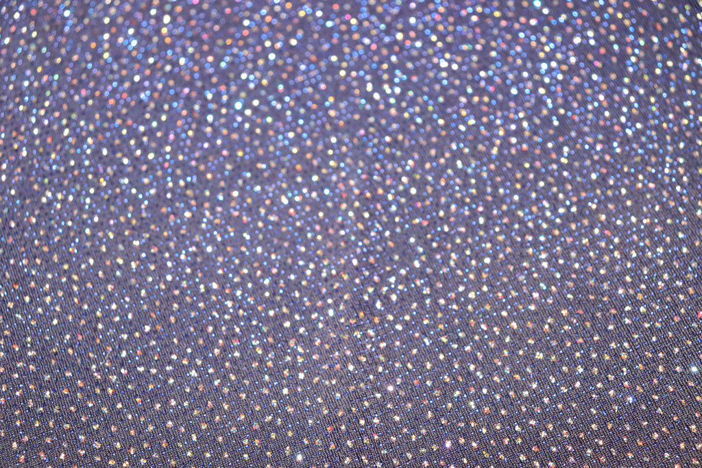Navy Royal Blue Lurex Fabric Glitter All Way Stretch