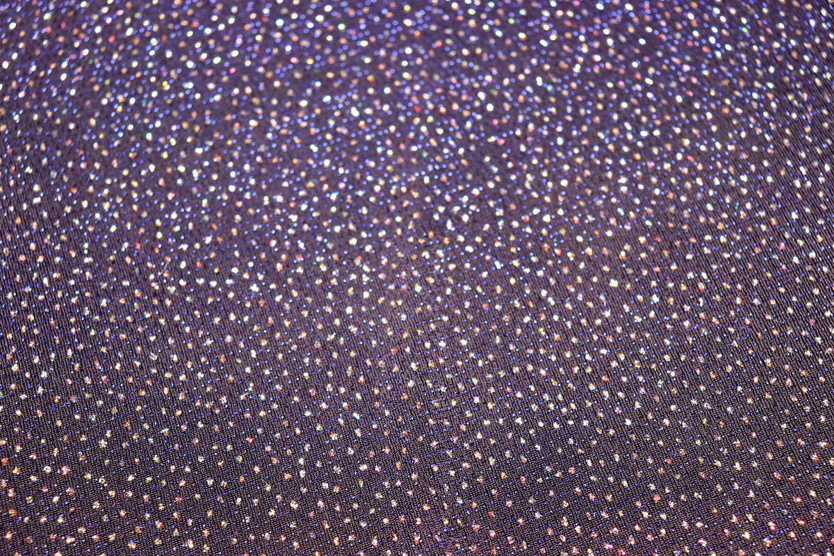 Navy Royal Blue Lurex Fabric Glitter All Way Stretch