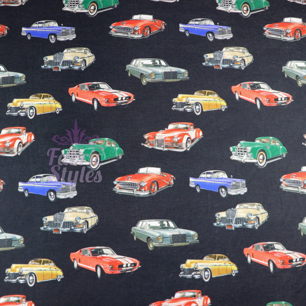 Vintage Cars Stretch Knit