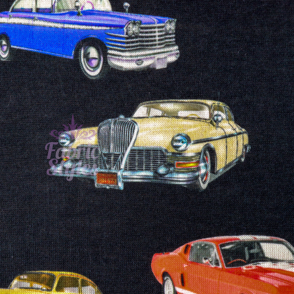 Vintage Cars Stretch Knit