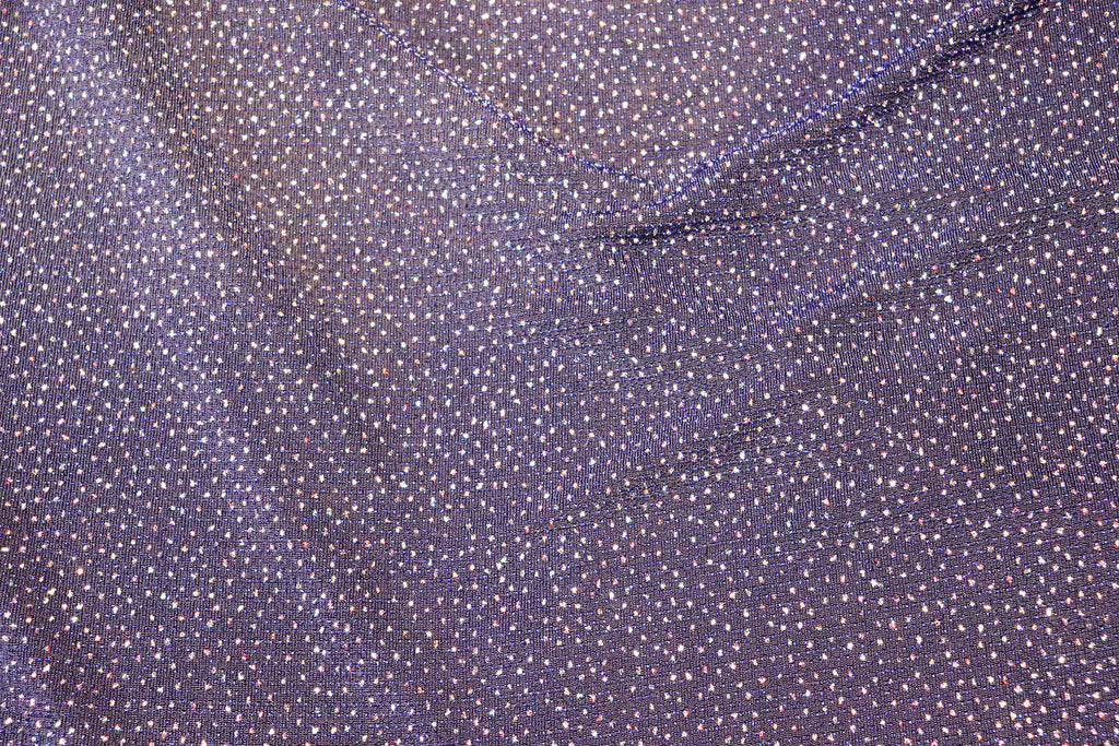 Navy Royal Blue Lurex Fabric Glitter All Way Stretch