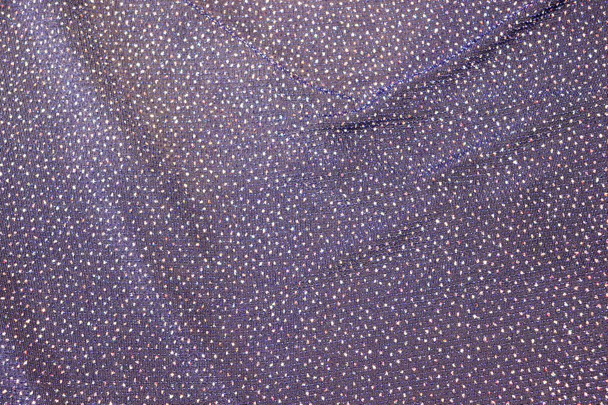 Navy Royal Blue Lurex Fabric Glitter All Way Stretch