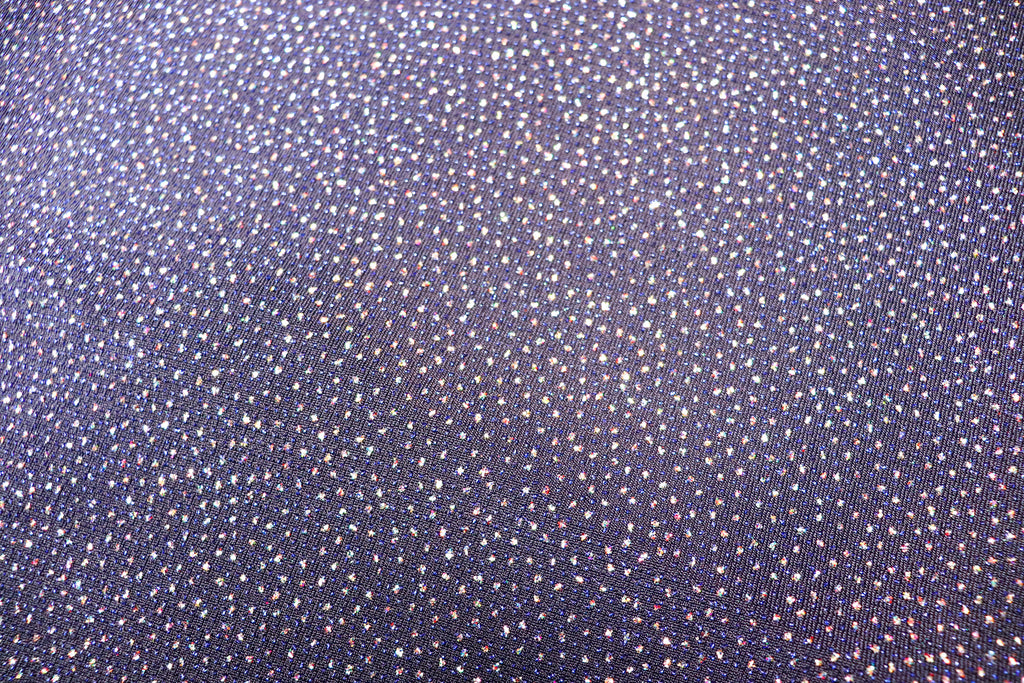 Navy Royal Blue Lurex Fabric Glitter All Way Stretch