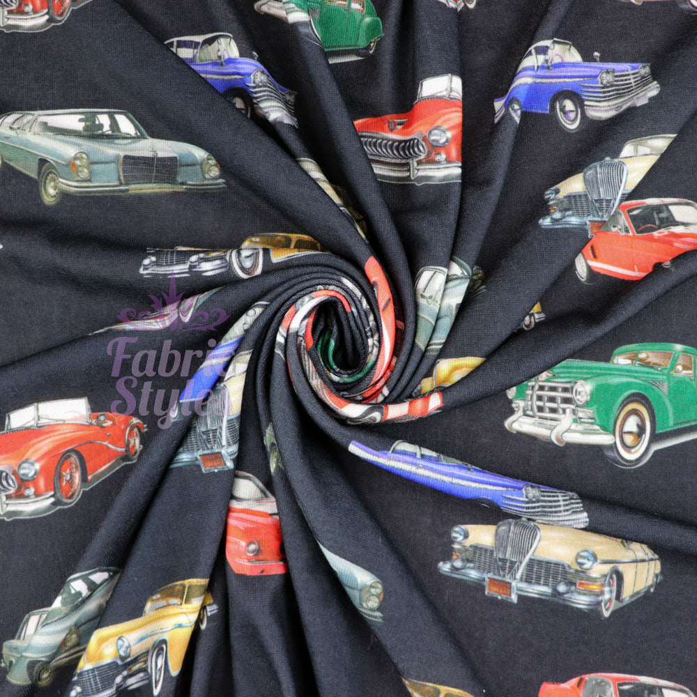 Vintage Cars Stretch Knit
