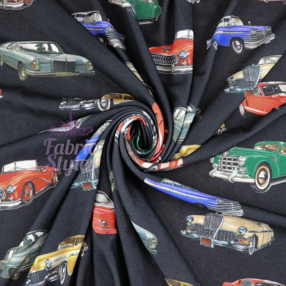 Vintage Cars Stretch Knit