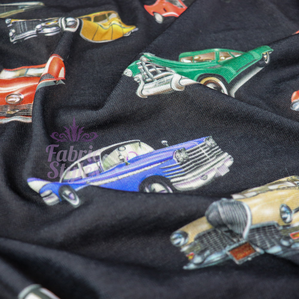 Vintage Cars Stretch Knit