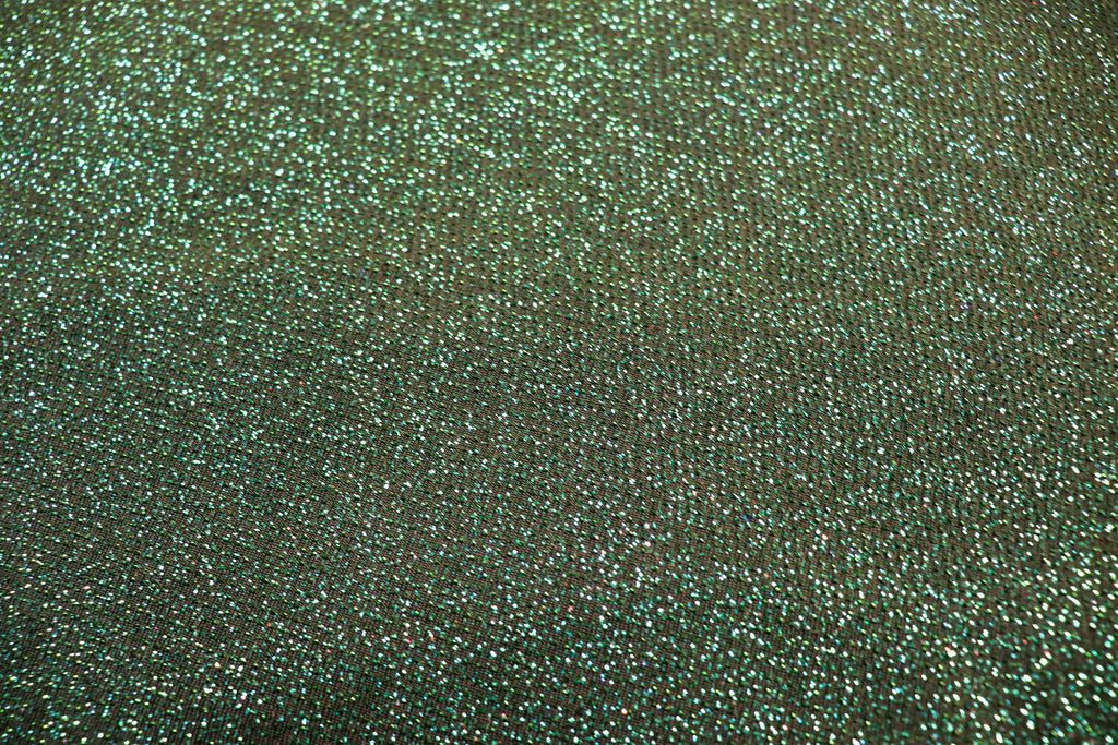 Emerald Green Lurex Fabric Shiny All Way Stretch