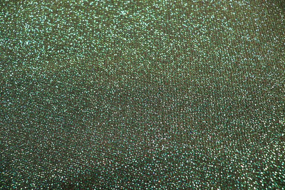 Emerald Green Lurex Fabric Shiny All Way Stretch