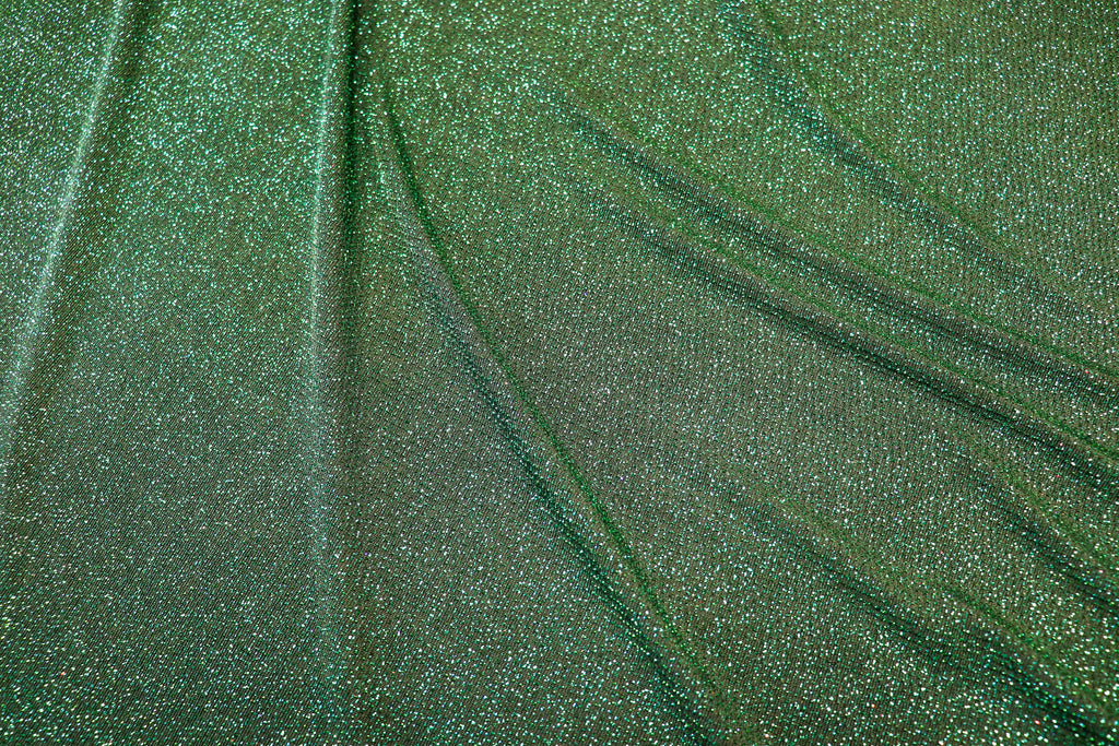 Emerald Green Lurex Fabric Shiny All Way Stretch