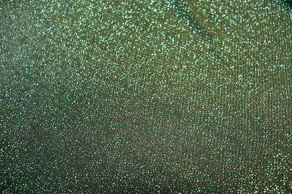 Emerald Green Lurex Fabric Shiny All Way Stretch