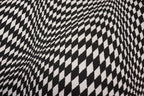 Abstract Diamond Jacquard Fabric Black White Geometric Stretch