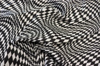 Abstract Diamond Jacquard Fabric Black White Geometric Stretch