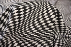 Abstract Diamond Jacquard Fabric Black White Geometric Stretch